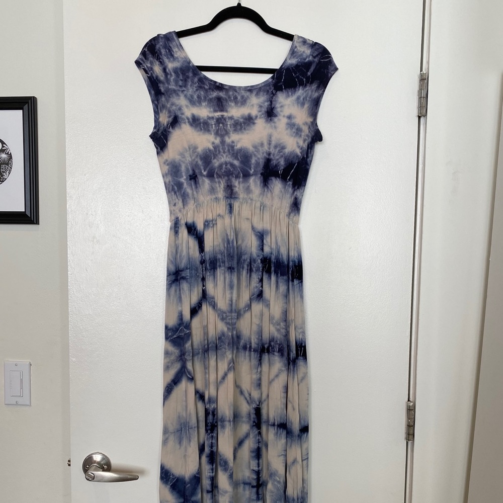 Maxi Blue and White TyeDye Dress by The Odells